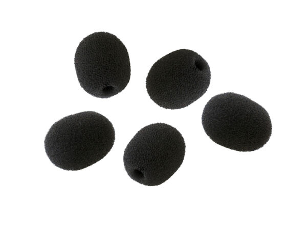 RADIUS WINDSHIELDS Lavalier mic foam, black (5-Pack)